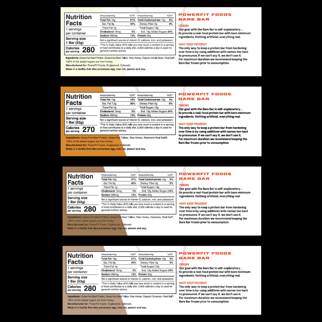 Bare Bars Nutrition Facts